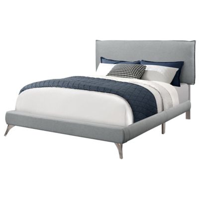 Monarch Specialties Upholstered Bed (Frame Only), Queen