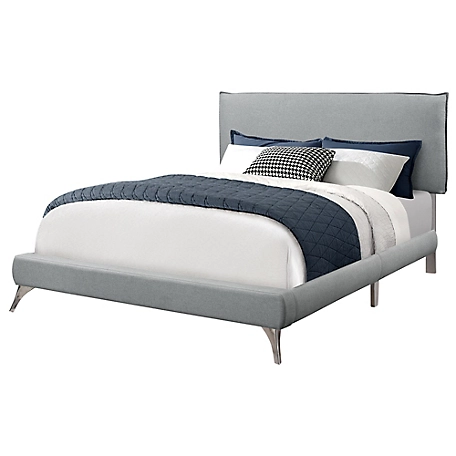 Monarch Specialties Queen Sized Bed, Upholstered, Frame Only