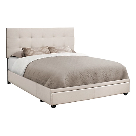 Monarch Specialties Bed, Frame with Storage