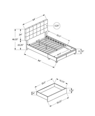 Image showing  Bed Frame with Storage, 84 in. x 64 in. x 46.25 in.