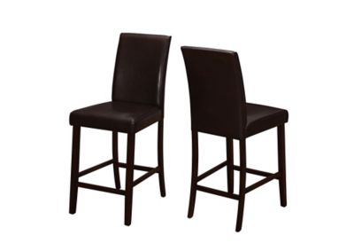 Monarch Specialties Leather-Look Counter-Height Dining Chairs, 2-Pack