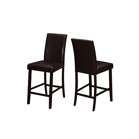 Monarch Specialties Counter-Height Dining Chairs, Leather-Look, 2 pk.
