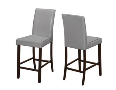 Monarch Specialties Leather-Look Counter-Height Dining Chairs, 2-Pack