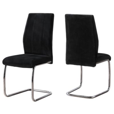 Monarch Specialties Dining Chairs, Velvet with Chrome Legs