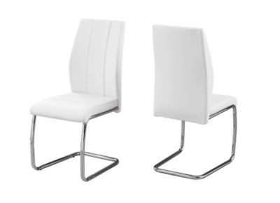 Monarch Specialties Dining Chairs, Leather-Look with Chrome Legs, 39 in.