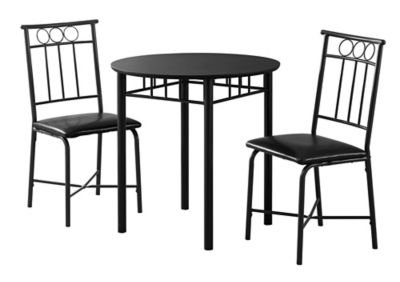 Monarch Specialties 3 pc. Dining Set, Metal Finish