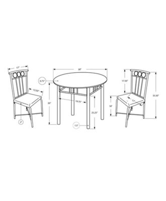 Image showing  3 pc. Dining Set, Metal Finish