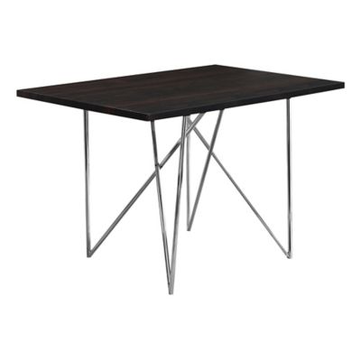 Monarch Specialties Rectangular Dining Table with Chrome Metal Legs, 32 x 48in.