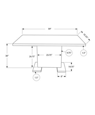 Image showing  Rectangular Dining Table for 6 People, White