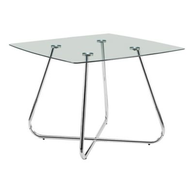 Monarch Specialties Rectangular Dining Table with Tempered Glass and Metal