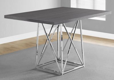 Image showing  Rectangular Dining Table with Chrome Metal X-Shaped Legs for 4 People, 48 in.