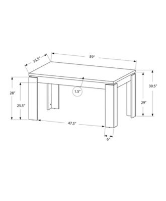 Image showing  Rectangular Thick Paneled Contemporary Dining Table for 6 People, 59 in.