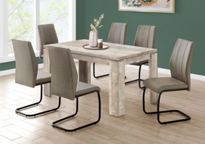 Image showing  Rectangular Thick Paneled Contemporary Dining Table for 6 People, 59 in.
