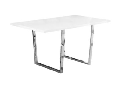 Monarch Specialties Rectangular Dining Table with Chrome Metal Legs, 36 x 60in.