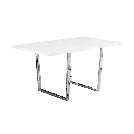 Monarch Specialties Rectangular Dining Table with Chrome Metal Legs, 36 x 60in.