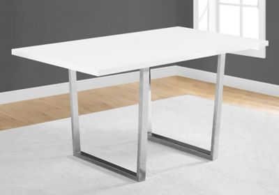 Image showing  Rectangular Dining Table with Chrome Metal Legs, 36 x 60in.