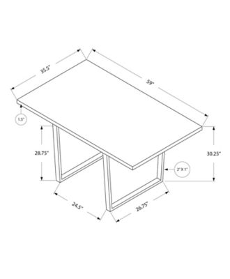 Image showing  Rectangular Dining Table with Chrome Metal Legs, 36 x 60in.