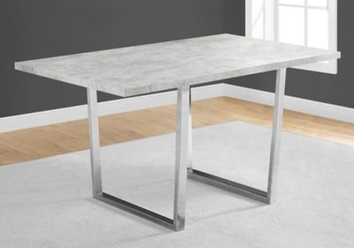 Image showing  Rectangular Dining Table with Chrome Metal Legs for 4 People, 36 in. x 60 in.
