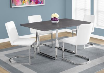 Image showing  Rectangular Dining Table with Chrome Metal Legs for 4 People, 36 in. x 60 in.