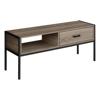 Monarch Specialties Modern Tv Stand With Storage Drawer And Open Shelf