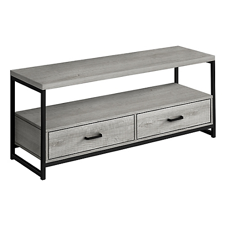 Monarch Specialties Modern TV Stand with 2 Storage Drawers and Open Shelf
