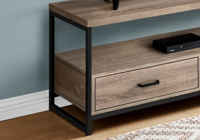 Image showing  Modern TV Stand with 2 Storage Drawers and Open Shelf