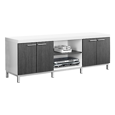 Monarch Specialties TV Stand with 2 Spacious Double Door Cabinets