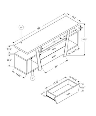 Image showing  TV Stand 60 in. with Storage Drawers and Contemporary Design