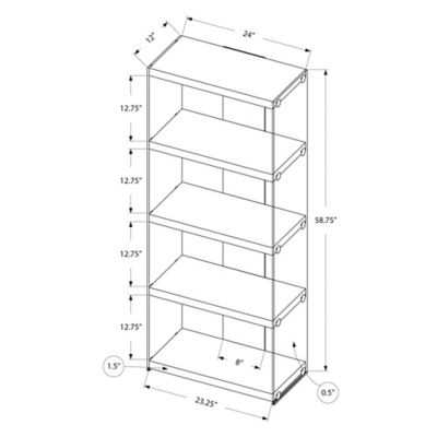 Image showing  4-Shelf Fixed Bookcase