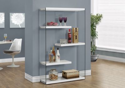 Image showing  5-Tier Tempered Glass and Laminate Bookcase