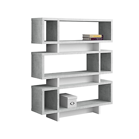 Monarch Specialties Bookshelf, Bookcase, Etagere, 4 Tier, 55"H, Office, Bedroom, Laminate, Contemporary, Modern