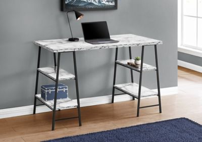 Image showing  47.25 in. 3-Tier Computer Desk with 4 Open Shelves