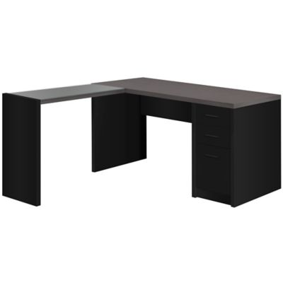 Monarch Specialties Computer Corner Desk with Tempered Glass