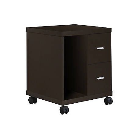 Monarch Specialties Office Cabinet with 2 Drawers and Open Cubby