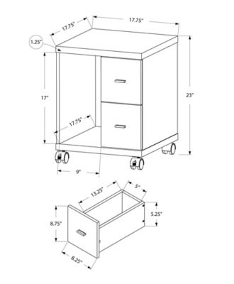 Image showing  Office Cabinet with 2 Drawers and Open Cubby