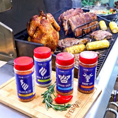 Image showing  Premium Seasoning Rubs Set with 13 oz. Hot Chicken, 13.75 oz. Pork, 12 oz. Beef and 14.5 oz. All-Purpose