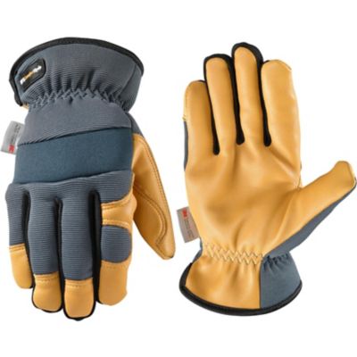 Men's Grain Leather Palm Hybrid Work & Home Gloves Wells-Lamont-Cold-Weather 