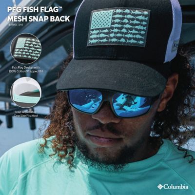 Image showing  Unisex Adult PFG Fish Flag Mesh Snapback Ball Cap