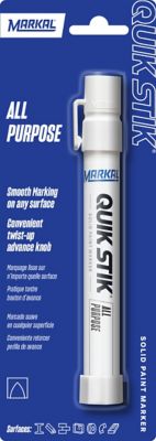 Markal® Quik Stik® 6 in. Solid Paint Marker in White - 61051 - Pollardwater