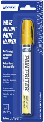 Markal Valve Action Paint Marker, Medium Bullet Tip, Yellow