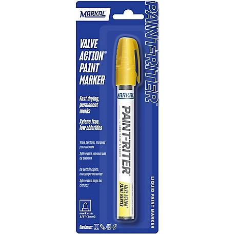 MARKAL Valve Action Liquid Paint Marker, Yellow