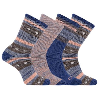 Carhartt Women's Seasonal Stripe Crew Socks, 4-Pack
