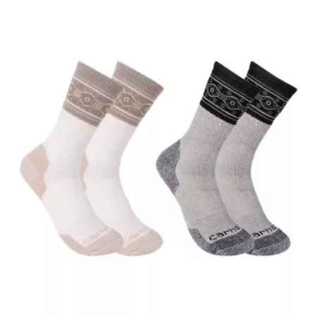 Carhartt Women's Seasonal Striped Mid-Calf Socks 4 Pairs Women's Crew Socks