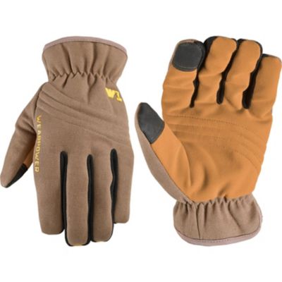 Wells Lamont Men's Water-Resistant Wearpower Insulated Duck Canvas Slip-On Winter Gloves, 1 Pair Farm gloves