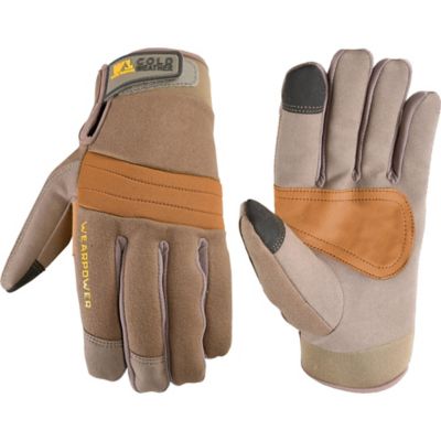 Wells Lamont Men's Wearpower Synthetic Leather Hybrid Duck Canvas Thinsulate Winter Work Gloves, 1 Pair