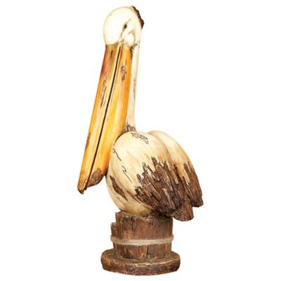Image showing  Cream Polystone Coastal Sculpture, Bird, 18 in. x 7 in. x 7 in.
