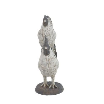 Image showing 3 th Harper & Willow Polystone Farmhouse Rooster Sculpture, 12 in. x 8 in. x 5 in., White