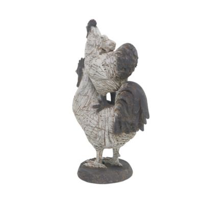 Image showing 4 th Harper & Willow Polystone Farmhouse Rooster Sculpture, 12 in. x 8 in. x 5 in., White