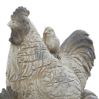 Image showing 6 th Harper & Willow Polystone Farmhouse Rooster Sculpture, 12 in. x 8 in. x 5 in., White