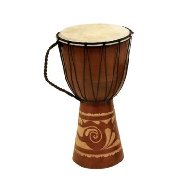 Image showing  Mahogany Drum Sculpture, 16 in. x 9 in. x 10 in., Brown
